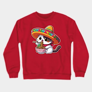 Kawaii Neko Ramen Cute Ramen Cat Cinco de Mayo Noodle Anime Crewneck Sweatshirt